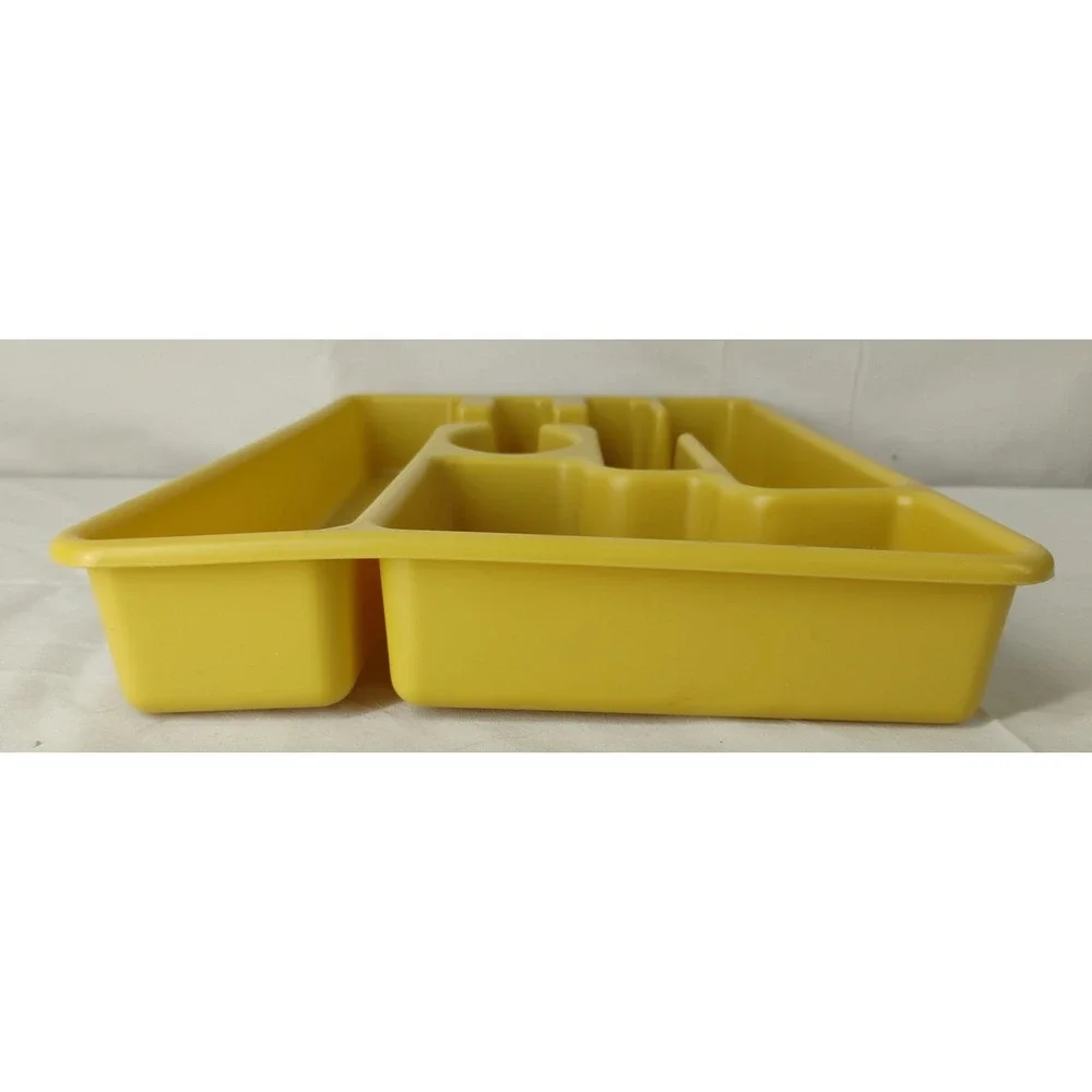 VTG 1970s Rubbermaid Silverware Flatware Utensil Holder Tray 2921 Harvest Yellow